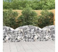 vidaXL Arched Gabion Basket 150x50x60/80 cm Galvanised Iron, Silver
