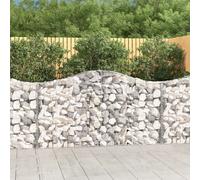vidaXL Arched Gabion Basket 200x30x100/120 cm Galvanised Iron, Silver