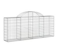 vidaXL Arched Gabion Basket – Galvanised Iron Stone Planter 200x30x80/100 cm