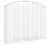 vidaXL Arched Gabion Basket - 200x50x160/180 cm Galvanised Iron Mesh Wire for Garden Barrier, Outdoor Decorative Stone Wall