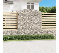 vidaXL Arched Gabion Basket 200x50x220/240 cm Galvanised Iron, Silver