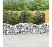Arched Gabion Basket Silver Galvanised Iron 200x50x60/80cm Outdoor Garden WallUK