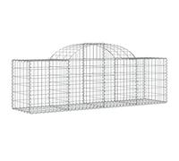 vidaXL Arched Gabion Basket 200x50x60/80 cm - Galvanised Iron Decorative Garden Barrier - Rust Resistant, Versatile Usages