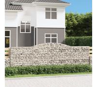 vidaXL Arched Gabion Basket 400x30x120/140 cm Galvanised Iron, Silver