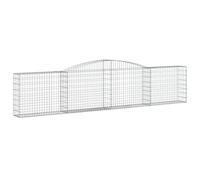 vidaXL Arched Gabion Basket 400x30x80/100 cm Galvanised Iron, Silver