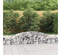 vidaXL Arched Gabion Basket 400x50x40/60 cm Galvanised Iron, Silver