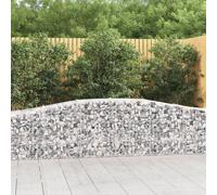 vidaXL Arched Gabion Basket Outdoor Garden Barrier Stone Cage Retaining Wall Gabion Cage Wire Fence 400x50x60/80 cm Galvanised Iron