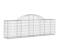 vidaXL Arched Gabion Basket Cage Mesh Wire Stone Basket Outdoor Spiral Retaining Wall Planter Garden 200x30x60/80 cm Galvanised Iron