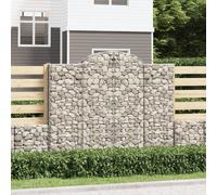 vidaXL Arched Gabion Baskets 10 pcs 200x50x160/180 cm Galvanised Iron, Silver