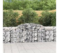 vidaXL Arched Gabion Baskets 10 pcs 300x50x80/100 cm Galvanised Iron, Silver