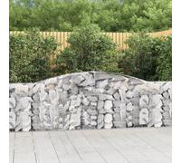 vidaXL Arched Gabion Baskets 10 pcs 400x30x80/100 cm Galvanised Iron