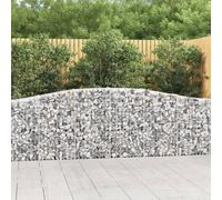 vidaXL Arched Gabion Baskets 10 pcs 400x30x80/100 cm Galvanised Iron