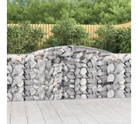 vidaXL Arched Gabion Baskets 10 pcs 400x50x100/120 cm Galvanised Iron, Silver