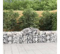 vidaXL Arched Gabion Baskets 11 pcs 200x50x60/80 cm Galvanised Iron, Silver