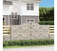 vidaXL Arched Gabion Baskets 12 pcs 300x50x140/160 cm Galvanised Iron