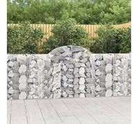 vidaXL Arched Gabion Baskets 2 pcs 200x30x100/120 cm Galvanised Iron, Silver