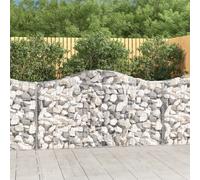 vidaXL Arched Gabion Baskets 2 pcs 200x50x100/120 cm Galvanised Iron