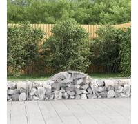 vidaXL Arched Gabion Baskets 2 pcs 200x50x40/60 cm Galvanised Iron, Silver