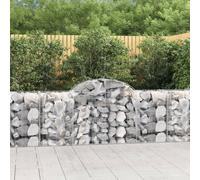 vidaXL Arched Gabion Baskets 2 pcs 200x50x80/100 cm Galvanised Iron