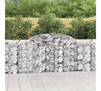 vidaXL Arched Gabion Baskets 2 pcs 300x30x100/120 cm Galvanised Iron, Silver