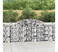 vidaXL Arched Gabion Baskets 2 pcs 300x50x100/120 cm Galvanised Iron, Silver