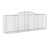 vidaXL Arched Gabion Baskets 2 pcs, Gabion Retaining Walls for Garden Landscape Fencing, Mesh Cages for Outdoor Patio, Galvanised Iron