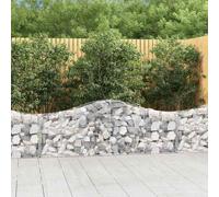 vidaXL Arched Gabion Baskets 3 pcs 200x30x60/80 cm Galvanised Iron