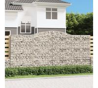 vidaXL Arched Gabion Baskets 3 pcs 400x30x180/200 cm Galvanised Iron