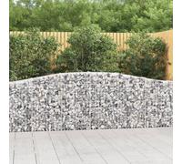 vidaXL Arched Gabion Baskets 3 pcs 400x30x80/100 cm Galvanised Iron