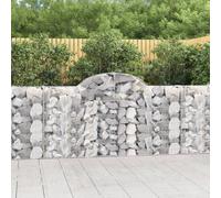 vidaXL Arched Gabion Baskets 4 pcs 200x30x100/120 cm Galvanised Iron