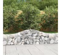 vidaXL Arched Gabion Baskets 4 pcs 200x30x40/60 cm Galvanised Iron