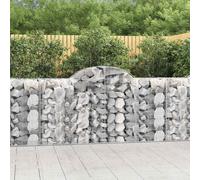 vidaXL Arched Gabion Baskets 4 pcs 200x50x100/120 cm Galvanised Iron