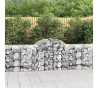 (200 x 50 x 80/100 cm/ 4 pcs) vidaXL Arched Gabion Basket Stone Basket Gabion Retaining Wall Galvanised Iron