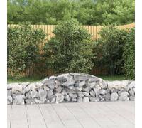 vidaXL Arched Gabion Baskets 4 pcs 300x50x40/60 cm Galvanised Iron, Silver