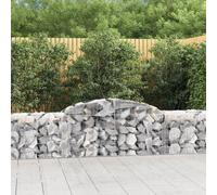 vidaXL Arched Gabion Baskets 4 pcs 300x50x60/80 cm Galvanised Iron, Silver