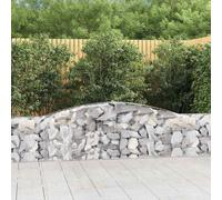 (400 x 30 x 60/80 cm/ 4 pcs) vidaXL Arched Gabion Basket Stone Basket Gabion Retaining Wall Galvanised Iron