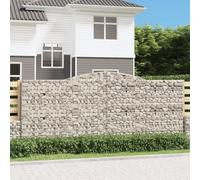 (400 x 50 x 160/180 cm/ 4 pcs) vidaXL Arched Gabion Basket Stone Basket Gabion Retaining Wall Galvanised Iron