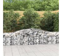 vidaXL Arched Gabion Baskets 4 pcs 400x50x60/80 cm Galvanised Iron