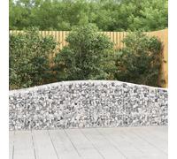 vidaXL Arched Gabion Baskets 4 pcs 400x50x80/100 cm Galvanised Iron