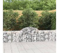 vidaXL Arched Gabion Baskets 5 pcs 200x30x60/80 cm Galvanised Iron, Silver