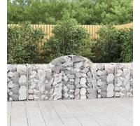 vidaXL Arched Gabion Baskets 6 pcs 200x30x80/100 cm Galvanised Iron