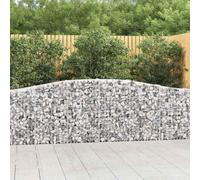 (400 x 30 x 80/100 cm/ 6 pcs) vidaXL Arched Gabion Basket Stone Basket Gabion Retaining Wall Galvanised Iron