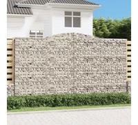 vidaXL Arched Gabion Baskets 7 pcs 400x30x220/240 cm Galvanised Iron