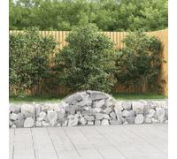 vidaXL Arched Gabion Baskets 8 pcs 200x30x40/60 cm Galvanised Iron, Silver