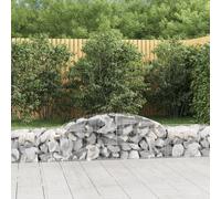 vidaXL Arched Gabion Baskets 8 pcs 300x50x40/60 cm Galvanised Iron, Silver
