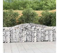 vidaXL Arched Gabion Baskets 8 pcs 400x30x100/120 cm Galvanised Iron