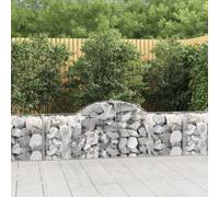 vidaXL Arched Gabion Baskets 9 pcs 200x50x60/80 cm Galvanised Iron, Silver