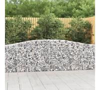 vidaXL Arched Gabion Baskets 9 pcs 400x30x80/100 cm Galvanised Iron