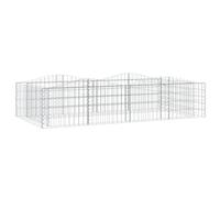vidaXL Arched Gabion Raised Bed 200x100x50 cm Galvanised Iron, Silver