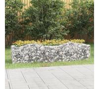 vidaXL Arched Gabion Raised Bed Mesh Wire Stone 200x50x50 cm Galvanised Iron